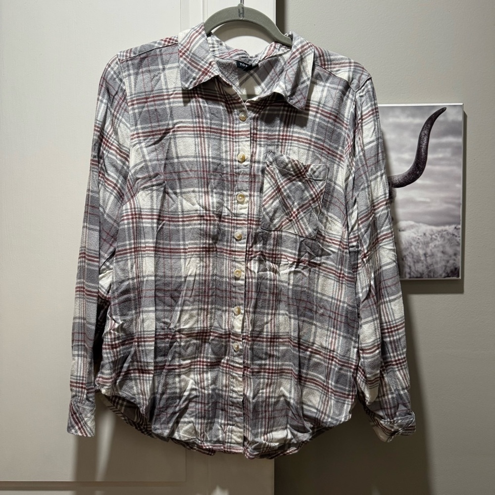 Torrid long sleeve button down plaid shirt